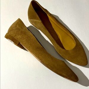 Nisolo Camel Tan Brown Leather Heeled Flats sz 9.5 Luxury Transitional Shoes